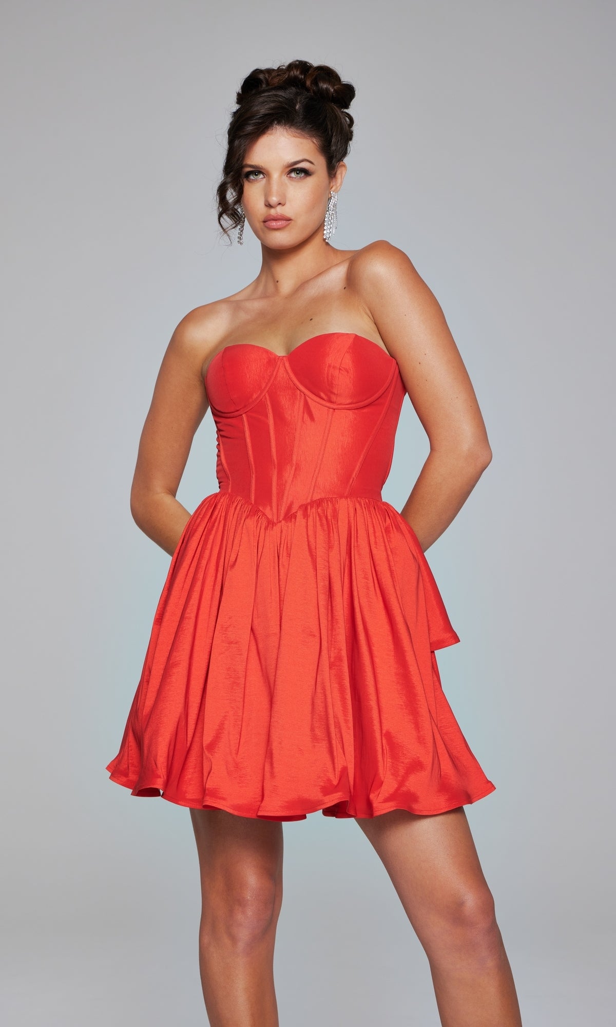 Jovani Strapless Short Ruffled Hoco Dress 36620