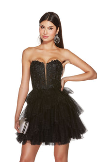 Alyce Strapless Short Black Homecoming Dress 3766