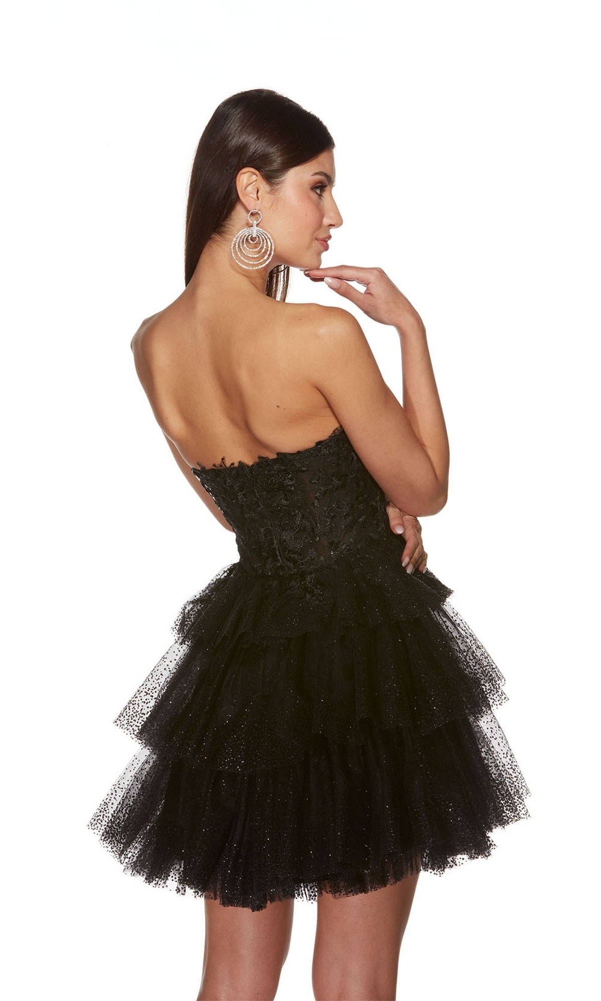 Alyce Strapless Short Black Homecoming Dress 3766