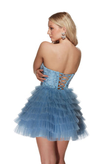 Alyce Short Strapless Tiered Homecoming Dress 3767