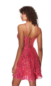 Alyce Sequin-Print Short A-Line Hoco Dress 3768