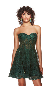 Alyce Strapless Short Sequin Hoco Dress 3776