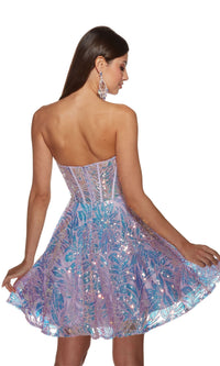 Alyce Strapless Short Lilac Sequin Hoco Dress 3779