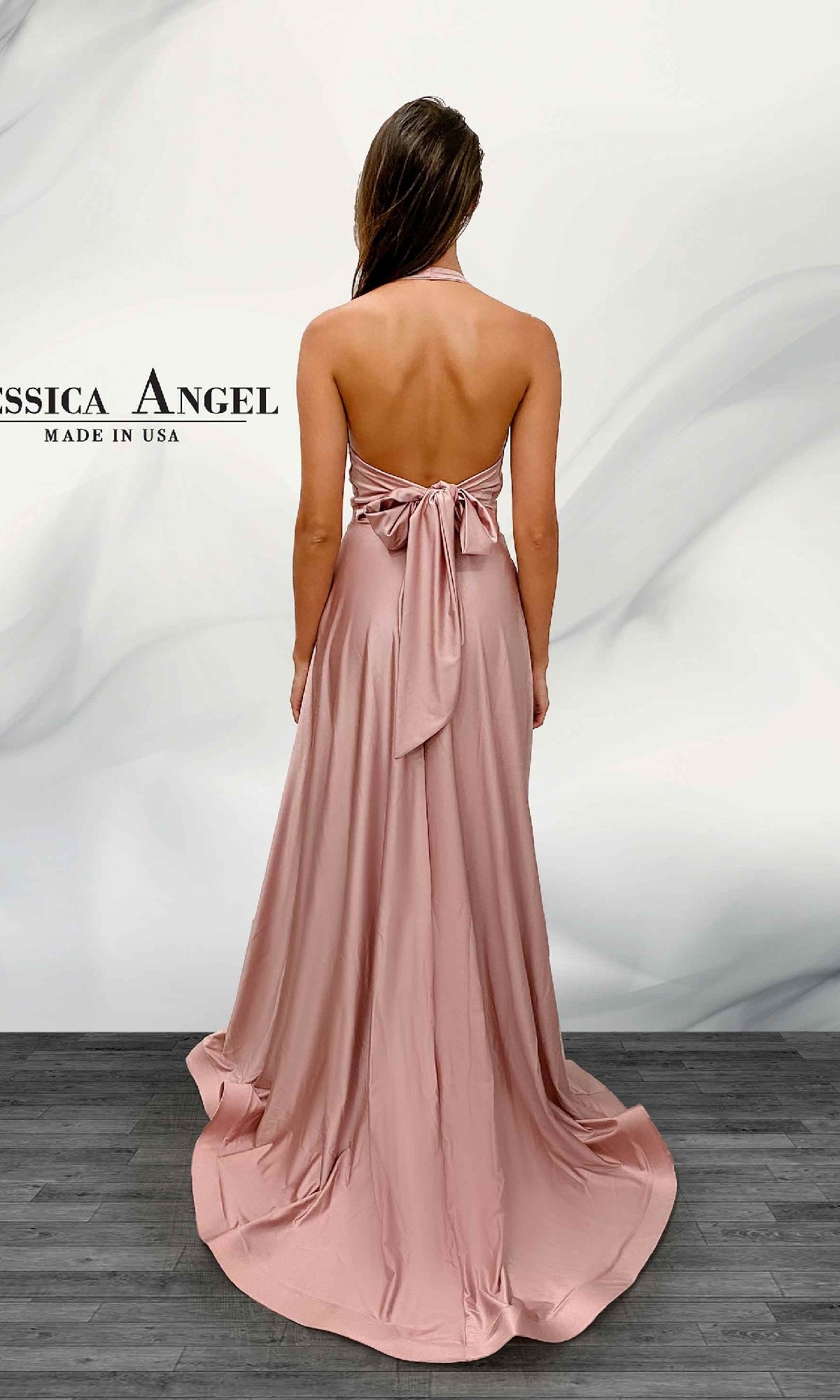 Tie-Back Long Halter Prom Dress: Jessica Angel 379