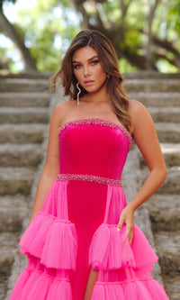 Strapless Two-Tone Prom Dress: Ava Presley 38334