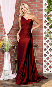 Side-Cape One-Shoulder Long Prom Dress 387