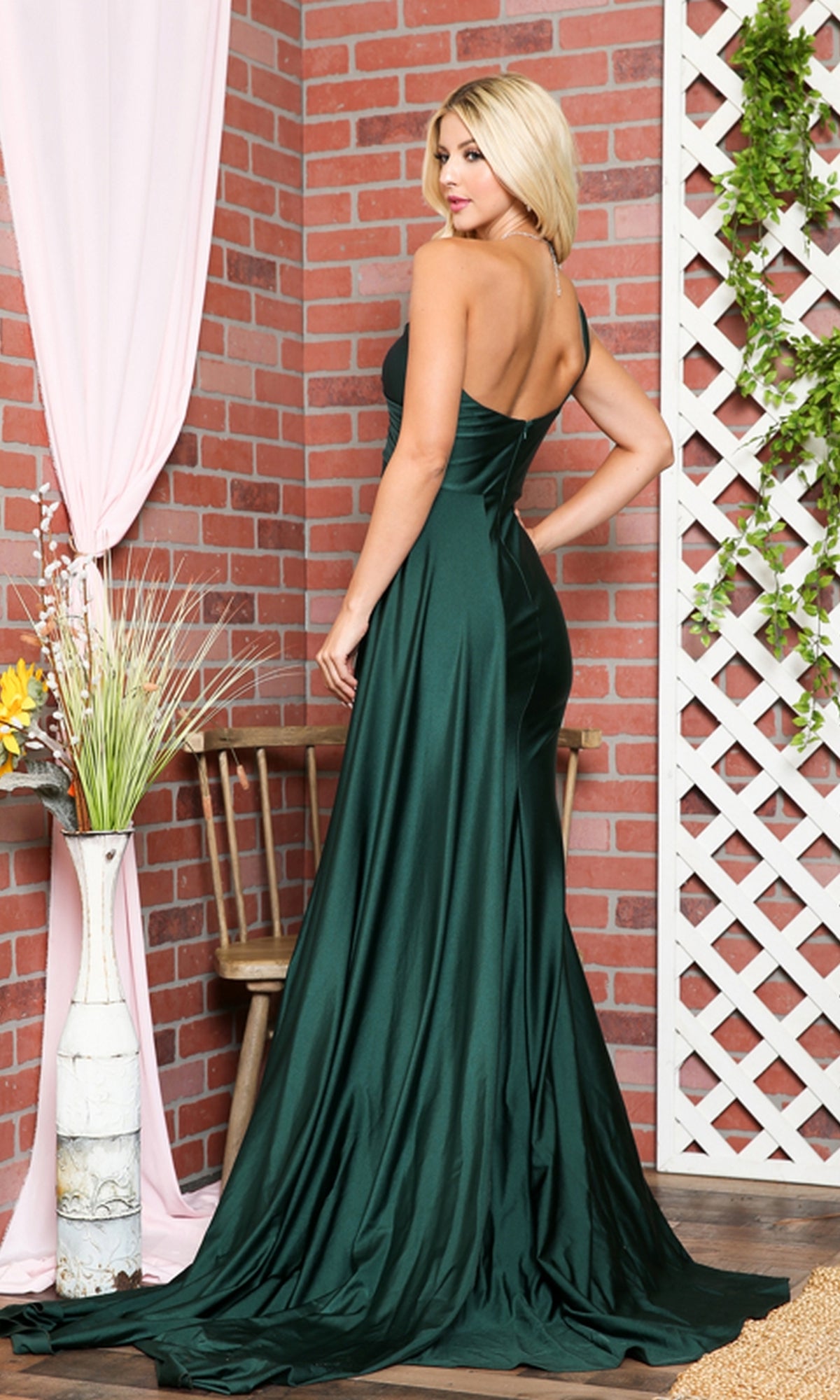 Side-Cape One-Shoulder Long Prom Dress 387