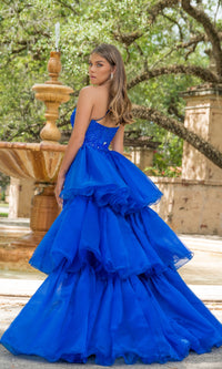 Ruffled Long Beaded Prom Dress: Ava Presley 38822