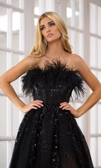 Feather Long Prom Ball Gown: Ava Presley 39232