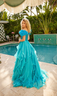 Feather Long Prom Ball Gown: Ava Presley 39553