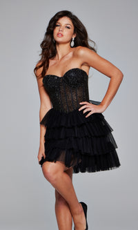 Jovani Short Strapless Homecoming Dress 39629