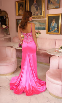 Sequin-Bodice Long Prom Dress: Ava Presley 40076