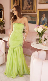 Long Lime Green Prom Dress: Ava Presley 40129