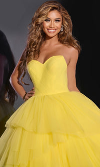 Strapless Tulle Prom Ball Gown: Jovani 40394