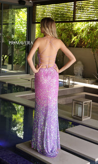 Primavera Ombre Long Beaded Prom Dress 4102