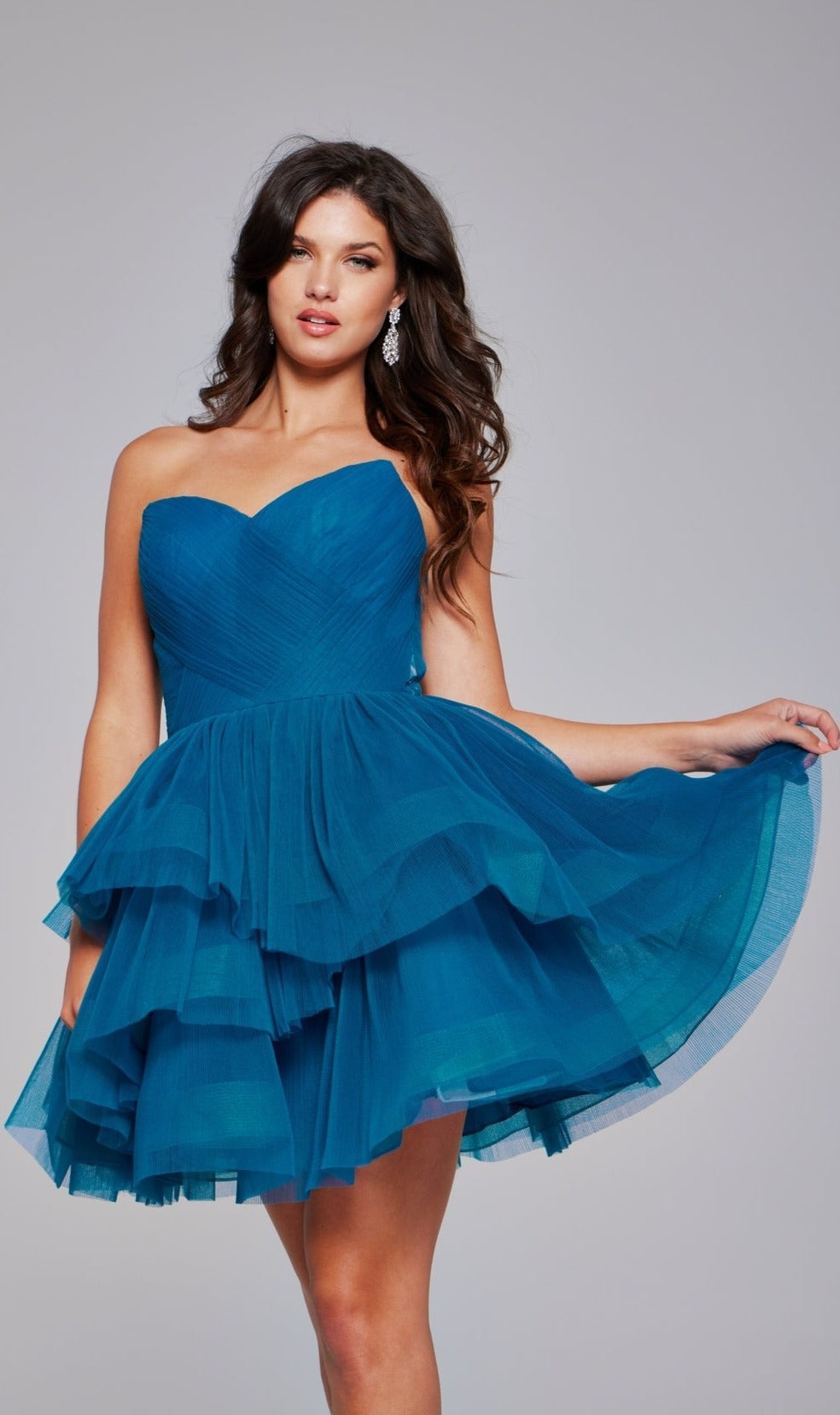 Jovani Strapless Short Babydoll Hoco Dress 41054