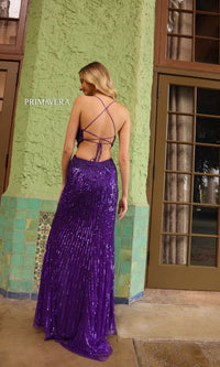 Cut-Out Long Beaded Primavera Prom Dress 4125