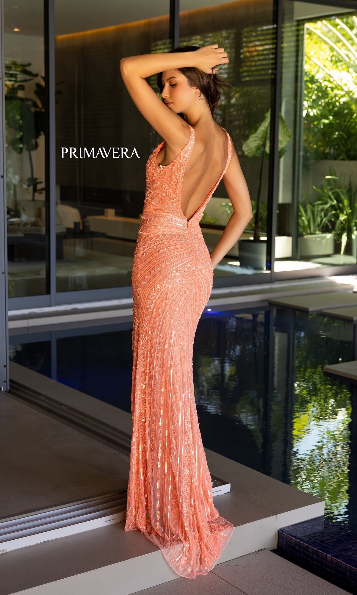 Beaded Coral Prom Dresses