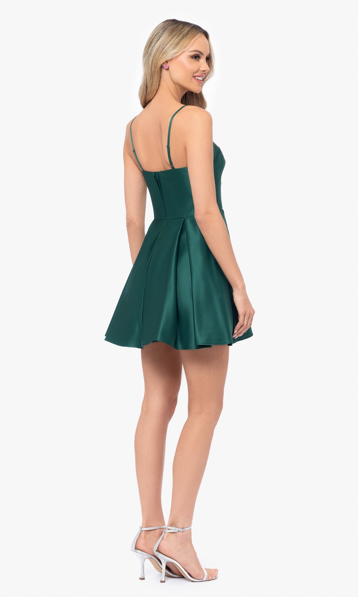 Short Satin A-Line Homecoming Dress 4200BN