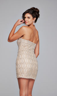 Jovani Strapless Short Beaded Party Dress 42197