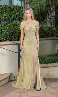 Off-the-Shoulder Long Shimmer Prom Dress 4253