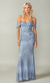 Off-the-Shoulder Long Sweetheart Prom Dress 4395