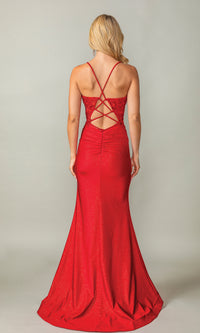 Strappy-Back Long Prom Dress: Dancing Queen 4396