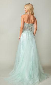 Strapless Sweetheart Mint Long Prom Dress 4406