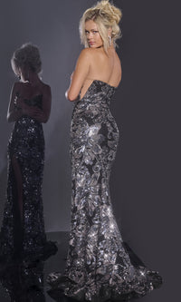 Long Sequin-Print Prom Dress: Jovani 44116