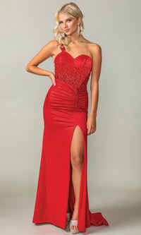 One-Shoulder Long Prom Dress: Dancing Queen 4415