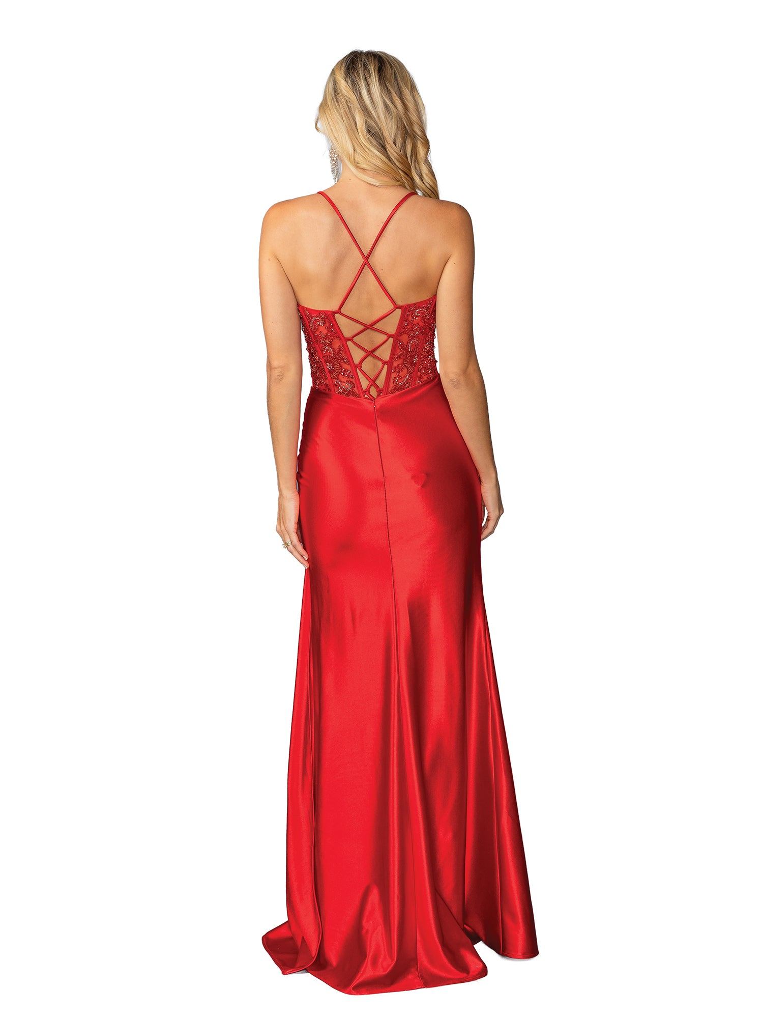 Drape-Front Long Prom Dress: Dancing Queen 4439