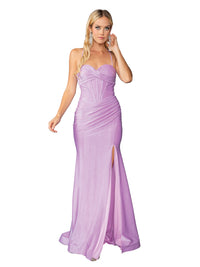 Lace-Up Long Corset Prom Dress: Dancing Queen 4456