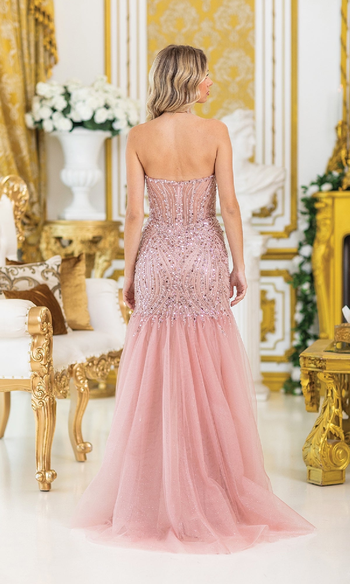 Sequin-Bodice Long Prom Dress: Dancing Queen 4468