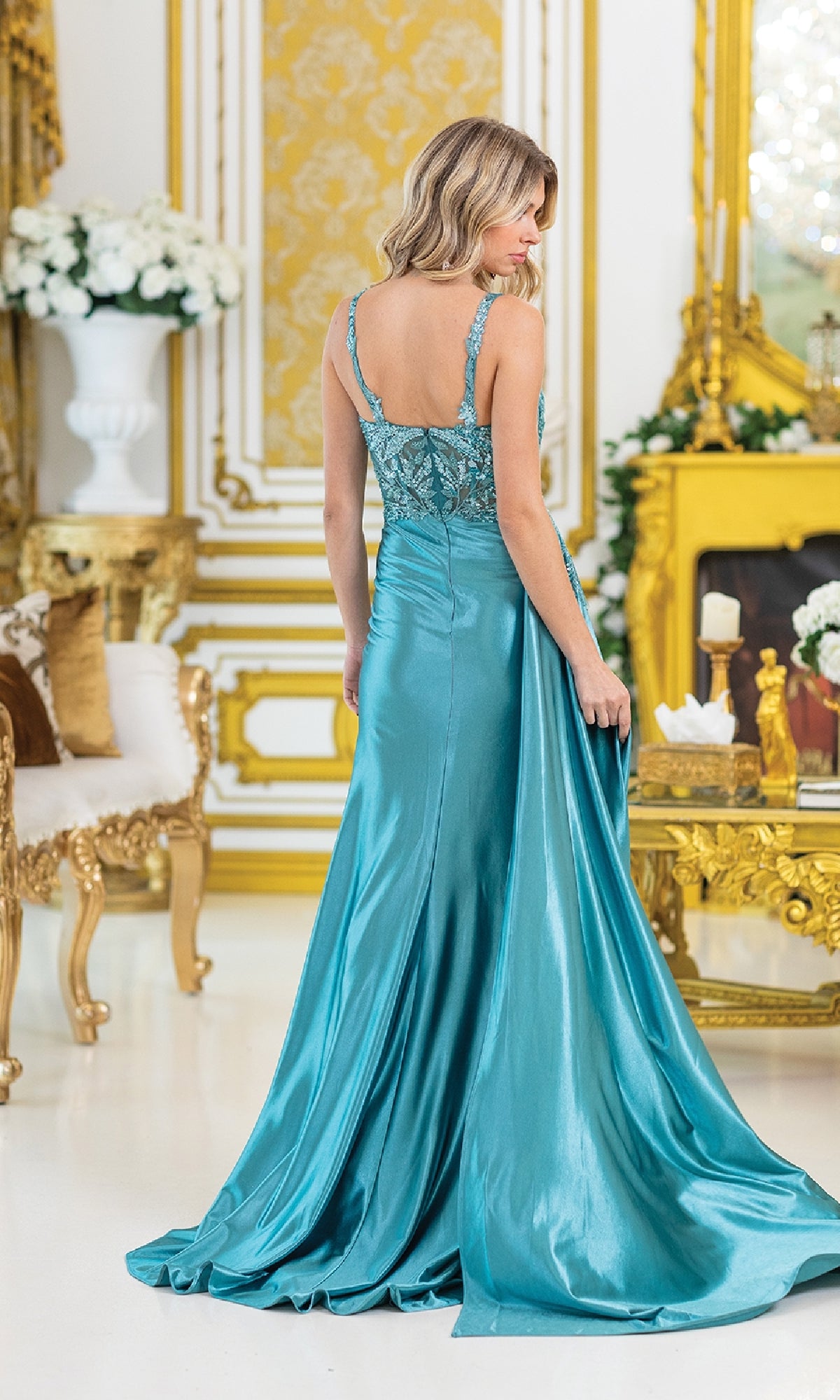 Long Sheer Illusion Prom Dress: Dancing Queen 4470