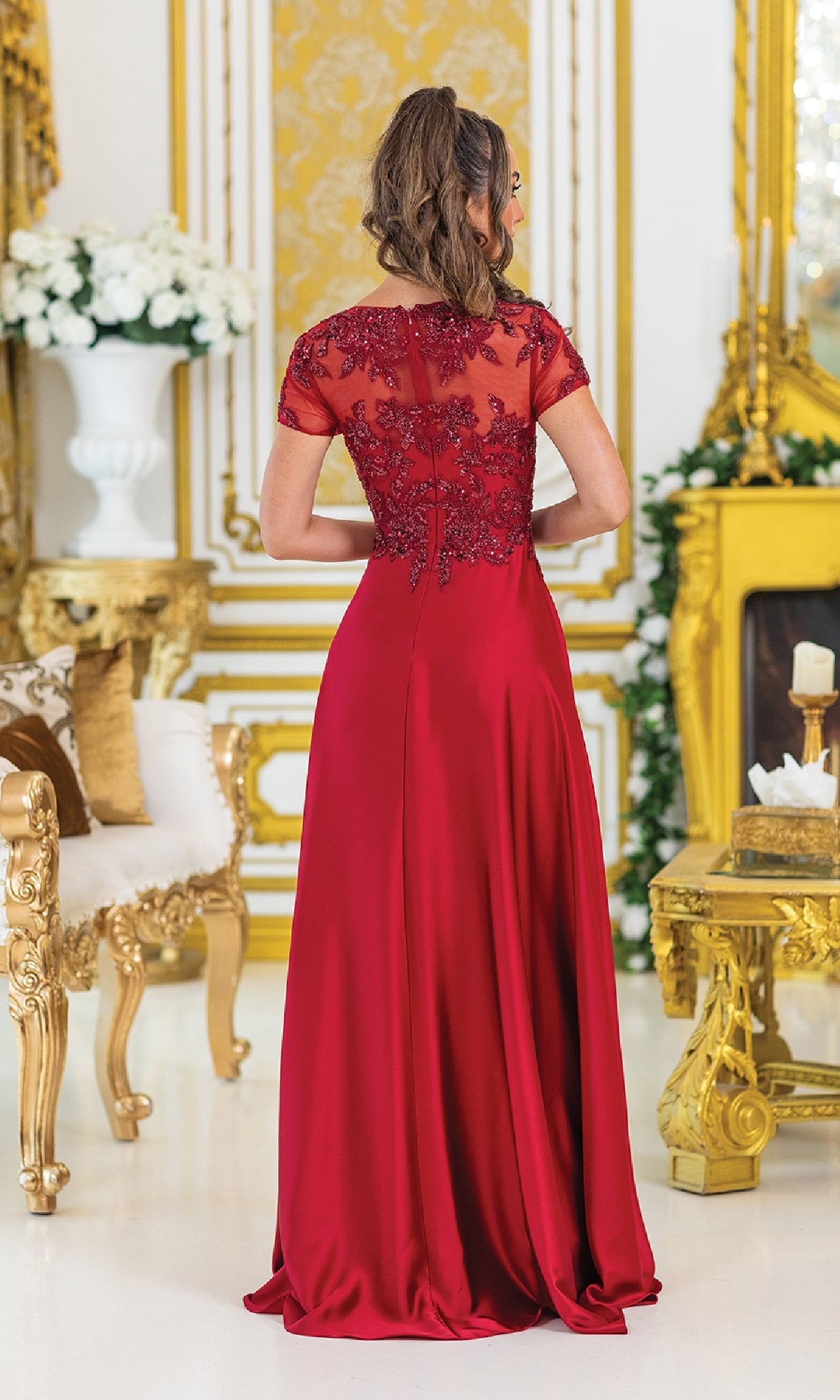 Short-Sleeve Long Prom Dress: Dancing Queen 4499