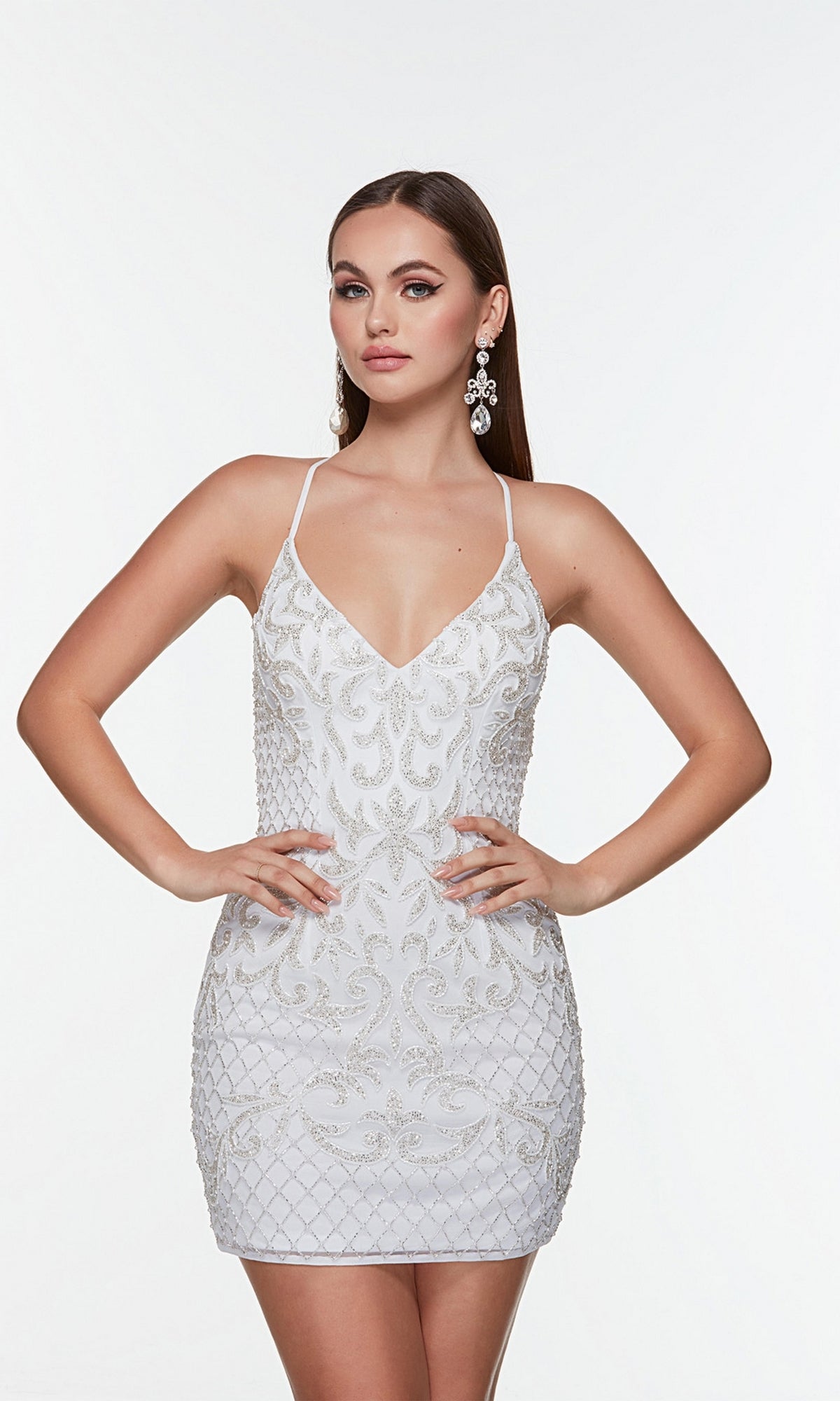 White bodycon sales homecoming dress