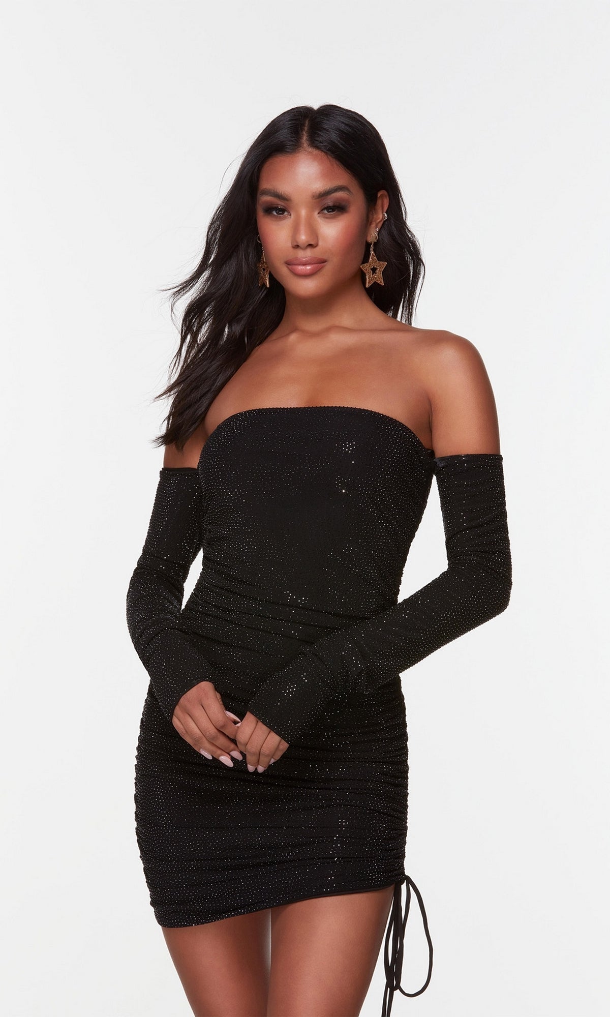 Off the shoulder black homecoming outlet dress