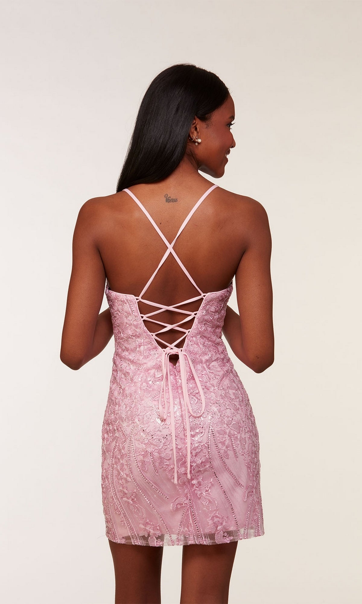 Beaded Embroidered Short Homecoming Dress 4615