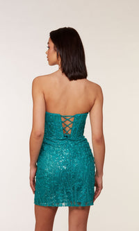 Strapless Short Beaded Corset Homecoming Dress 4616