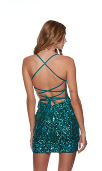 Strappy-Back Short Sequin Homecoming Dress 4622