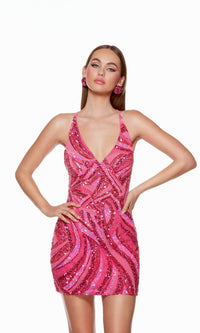 Open-Back Short Sequin Bodycon Party Dress