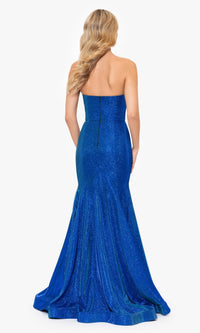 Strapless Long Blue Mermaid Prom Dress 4720BN