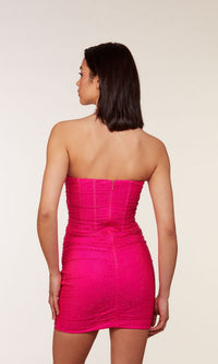 Strapless Stretch-Mesh Short Homecoming Dress 4738