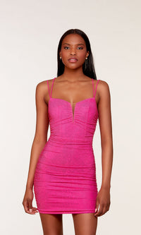 Ruched Short Beaded Homecoming Party Dress 4742