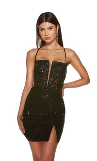 Alyce Short Sequin-Lace Homecoming Dress 4813