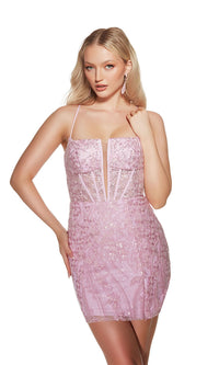 Alyce Short Sequin-Lace Homecoming Dress 4813