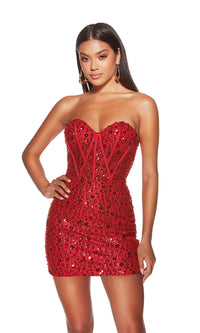 Alyce Strapless Sequin Mini Homecoming Dress 4825