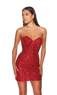 Alyce Strapless Sequin Mini Homecoming Dress 4825