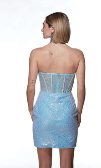 Alyce Strapless Short Sequin Homecoming Dress 4826