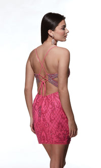 Alyce Open-Back Short Beaded Hoco Dress 4842